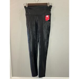 Spanx NWT Faux Leather Womens Black Leggings Size S/P